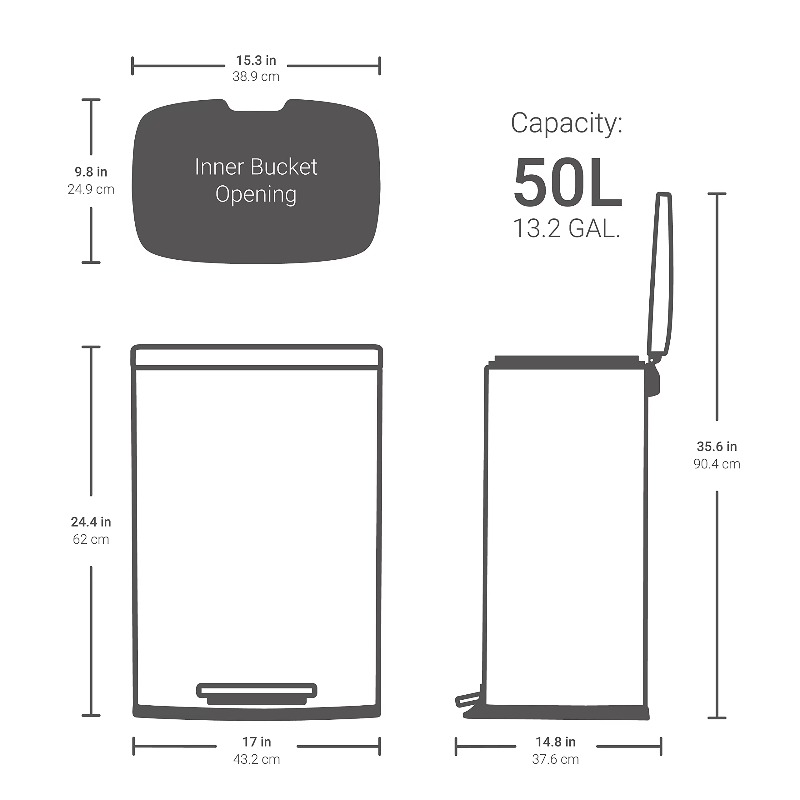 Fingerprint-resistant soft-lid - Commercial Kitchen Bin recension och pris